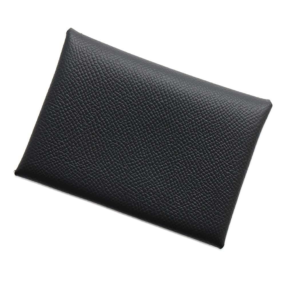 Hermes Calvi Duo Epson Coin Case Black